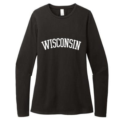 Wisconsin College Sports Fan Logo Womens CVC Long Sleeve Shirt