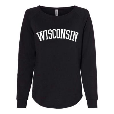 Wisconsin College Sports Fan Logo Womens California Wash Sweatshirt