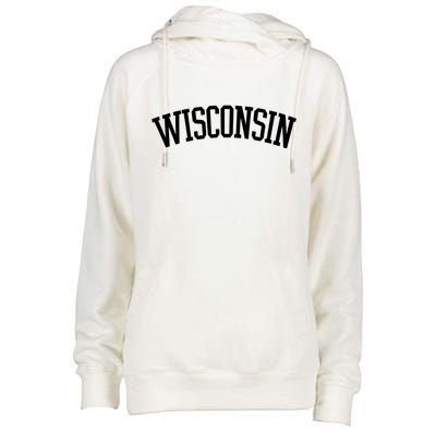 Wisconsin College Sports Fan Logo Womens Funnel Neck Pullover Hood