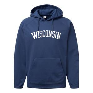 Wisconsin College Sports Fan Logo Performance Fleece Hoodie