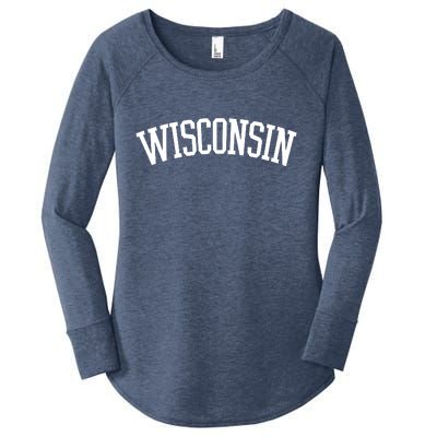 Wisconsin College Sports Fan Logo Women's Perfect Tri Tunic Long Sleeve Shirt