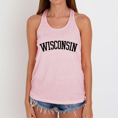 Wisconsin College Sports Fan Logo Women's Knotted Racerback Tank