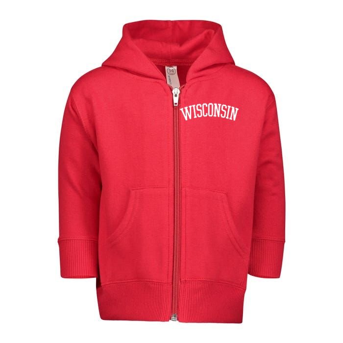 Wisconsin College Sports Fan Logo Toddler Zip Fleece Hoodie