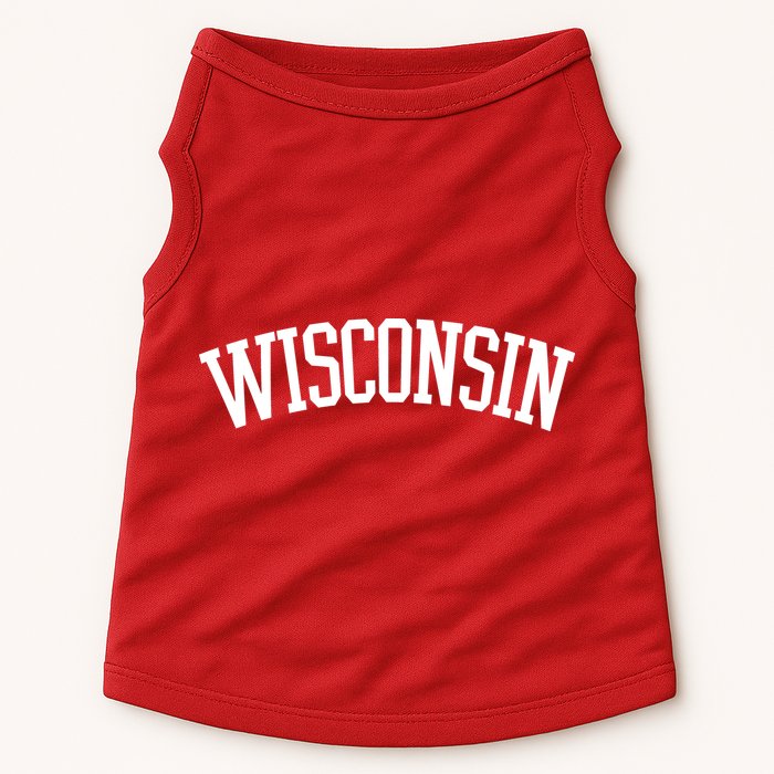 Wisconsin College Sports Fan Logo Doggie Tank