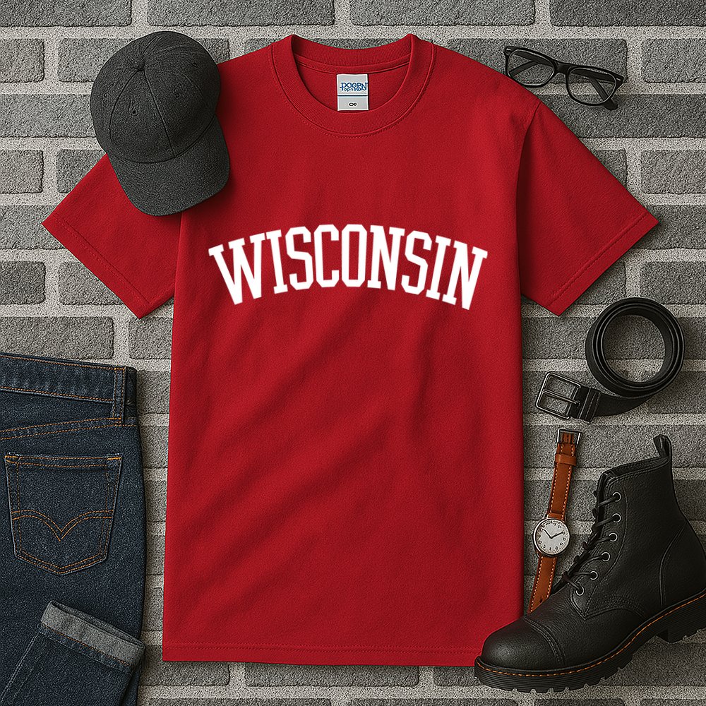 Wisconsin College Sports Fan Logo Tall T-Shirt