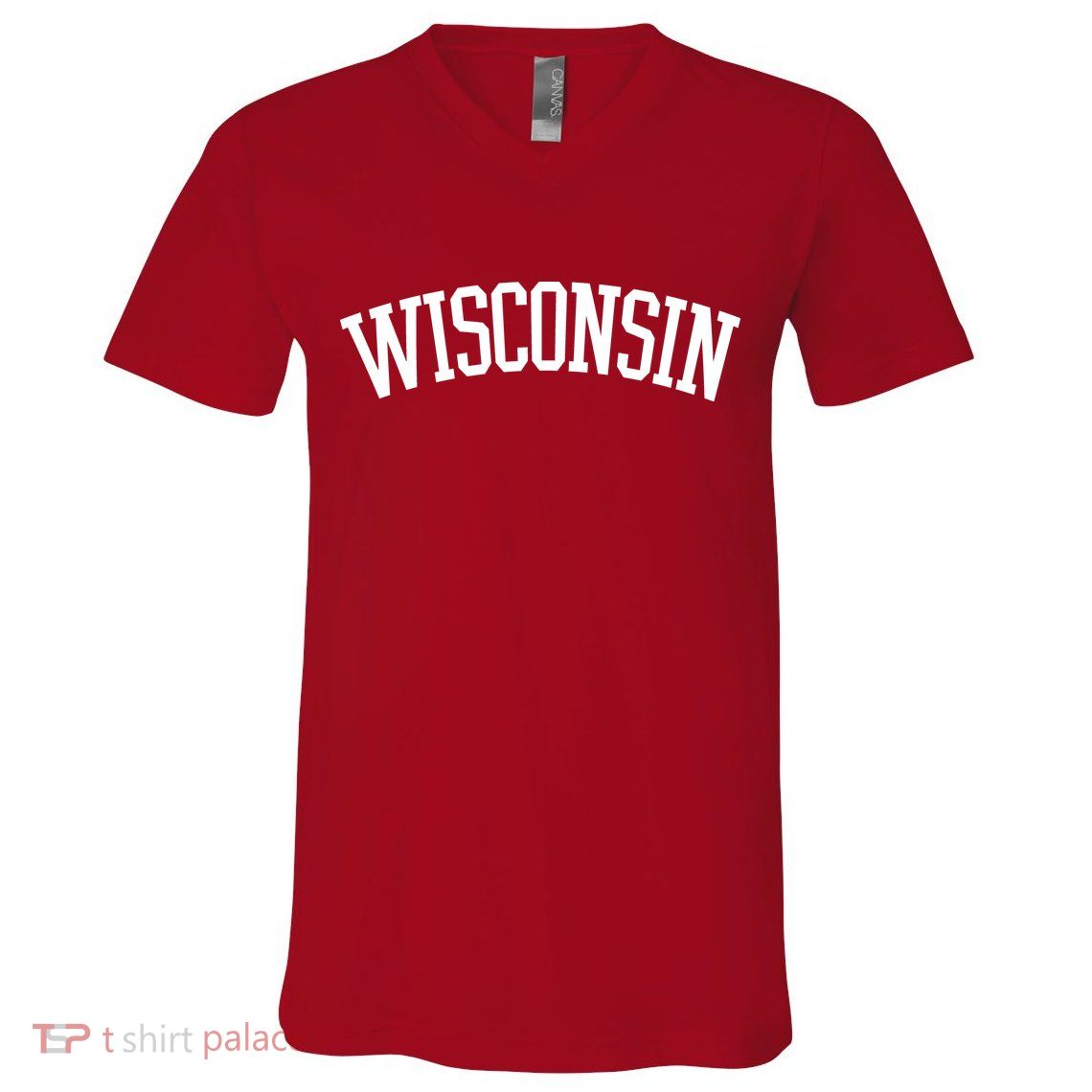 Wisconsin College Sports Fan Logo V-Neck T-Shirt