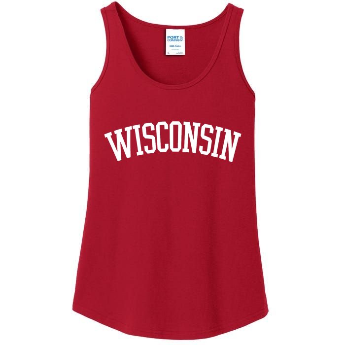 Wisconsin College Sports Fan Logo Ladies Essential Tank