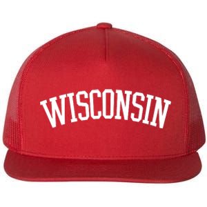 Wisconsin College Sports Fan Logo Flat Bill Trucker Hat