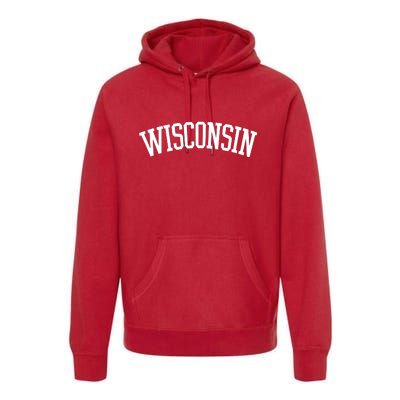 Wisconsin College Sports Fan Logo Premium Hoodie