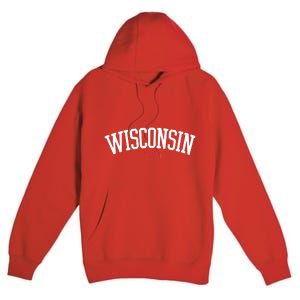 Wisconsin College Sports Fan Logo Premium Pullover Hoodie