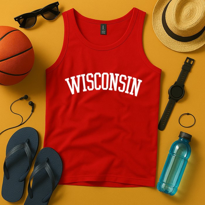 Wisconsin College Sports Fan Logo Tank Top