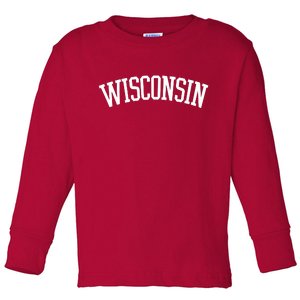 Wisconsin College Sports Fan Logo Toddler Long Sleeve Shirt