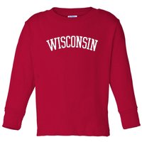 Wisconsin College Sports Fan Logo Toddler Long Sleeve Shirt