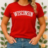 Wisconsin College Sports Fan Logo Womens T-Shirt