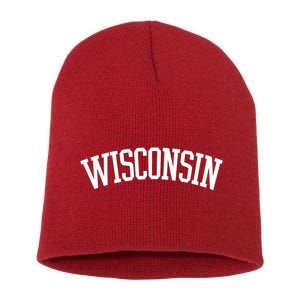 Wisconsin College Sports Fan Logo Short Acrylic Beanie