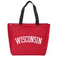 Wisconsin College Sports Fan Logo Zip Tote Bag