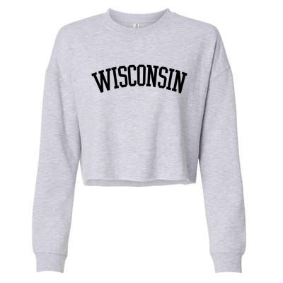 Wisconsin College Sports Fan Logo Cropped Pullover Crew