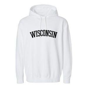 Wisconsin College Sports Fan Logo Garment-Dyed Fleece Hoodie