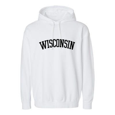 Wisconsin College Sports Fan Logo Garment-Dyed Fleece Hoodie