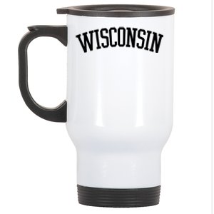 Wisconsin College Sports Fan Logo Stainless Steel Travel Mug