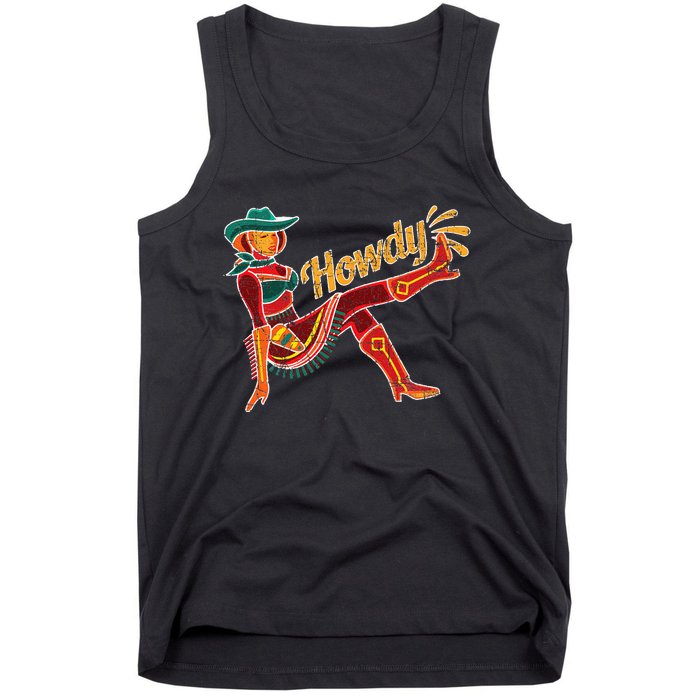 Western Country Southern Cowgirl Distressed Howdy Tank Top