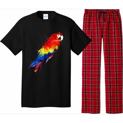 Watercolour Colourful Scarlet Macaw Parrot Bird Painting Pajama Set