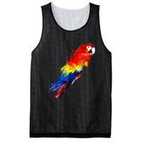 Watercolour Colourful Scarlet Macaw Parrot Bird Painting Mesh Reversible Basketball Jersey Tank