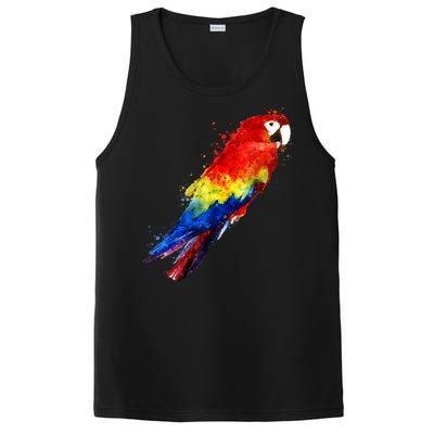 Watercolour Colourful Scarlet Macaw Parrot Bird Painting PosiCharge Competitor Tank