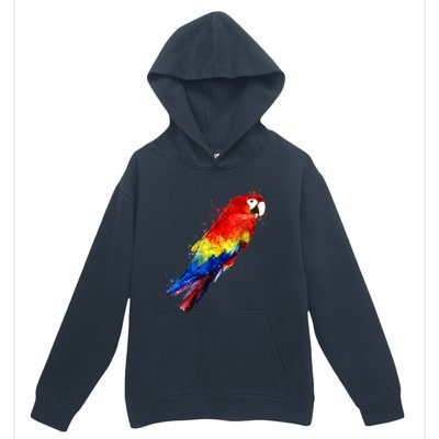 Watercolour Colourful Scarlet Macaw Parrot Bird Painting Urban Pullover Hoodie