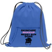 Wo's Cute Skincare / Makeup Crewneck Top Cute Gift Sweatshirt Cinch Pack Bag