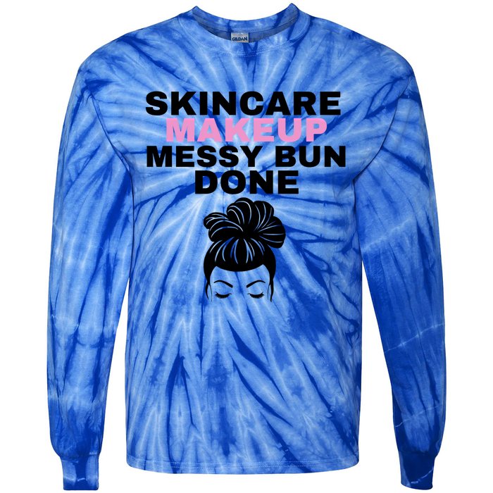 Wo's Cute Skincare / Makeup Crewneck Top Cute Gift Tie-Dye Long Sleeve Shirt