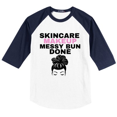 Wo's Cute Skincare / Makeup Crewneck Top Cute Gift Baseball Sleeve Shirt