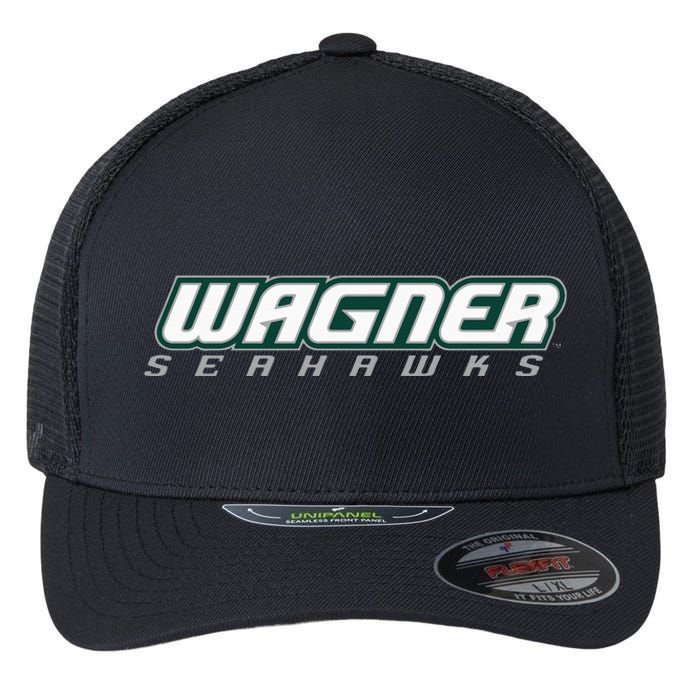 Wagner College Seahawks Horizontal Logo Flexfit Unipanel Trucker Cap