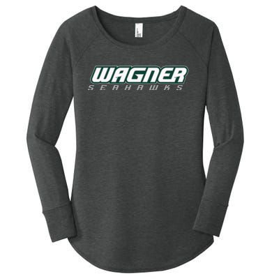 Wagner College Seahawks Horizontal Logo Women's Perfect Tri Tunic Long Sleeve Shirt