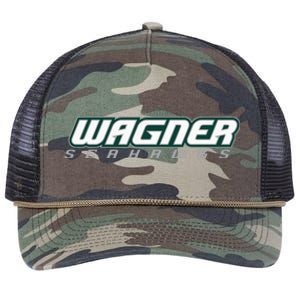 Wagner College Seahawks Horizontal Logo Retro Rope Trucker Hat Cap