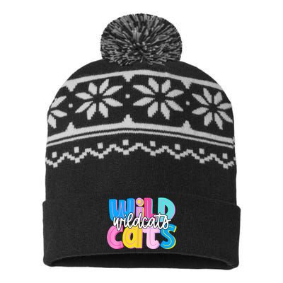 Wildcats Colorful School Spirit USA-Made Snowflake Beanie