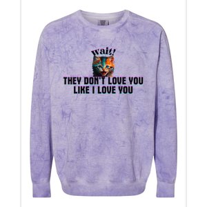 Wait Cat Saying They Don’T Love You Like I Love You Colorblast Crewneck Sweatshirt