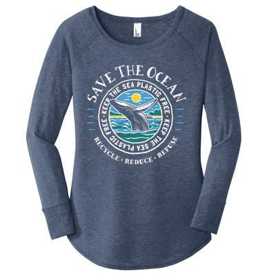 Whale Conservation Save The Ocean Gift Women's Perfect Tri Tunic Long Sleeve Shirt