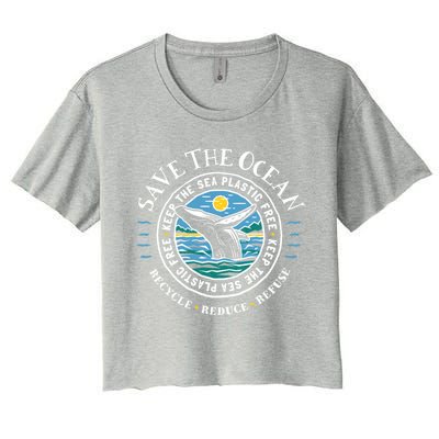 Whale Conservation Save The Ocean Gift Women's Crop Top Tee