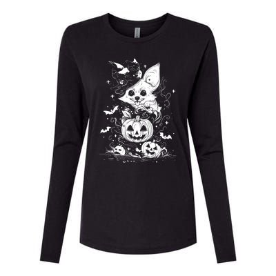 Welsh Corgi Spooky For Moonlight Halloween Cute Gift Womens Cotton Relaxed Long Sleeve T-Shirt