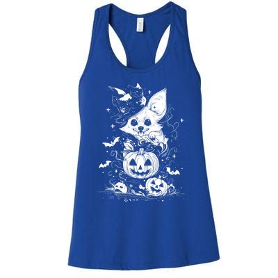 Welsh Corgi Spooky For Moonlight Halloween Cute Gift Women's Racerback Tank