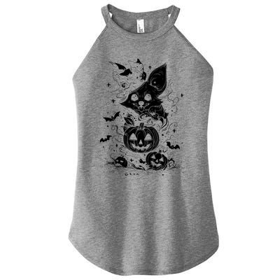 Welsh Corgi Spooky For Moonlight Halloween Cute Gift Women’s Perfect Tri Rocker Tank