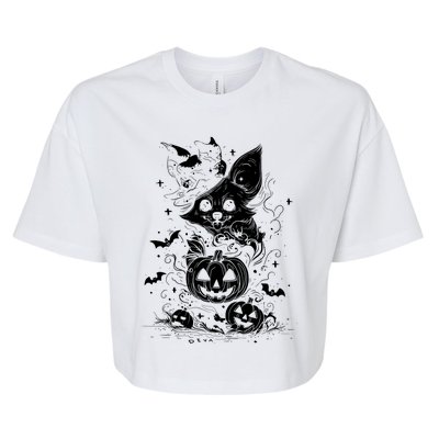 Welsh Corgi Spooky For Moonlight Halloween Cute Gift Bella+Canvas Jersey Crop Tee