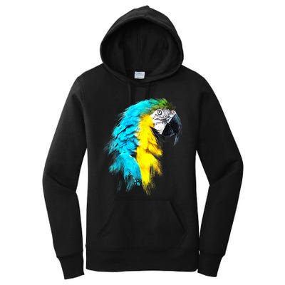 Watercolor Colourful Scarlet Macaw Parrot Bird Painting Women's Pullover Hoodie