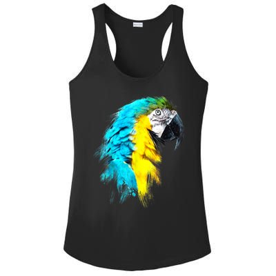 Watercolor Colourful Scarlet Macaw Parrot Bird Painting Ladies PosiCharge Competitor Racerback Tank