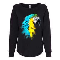 Watercolor Colourful Scarlet Macaw Parrot Bird Painting Womens California Wash Sweatshirt