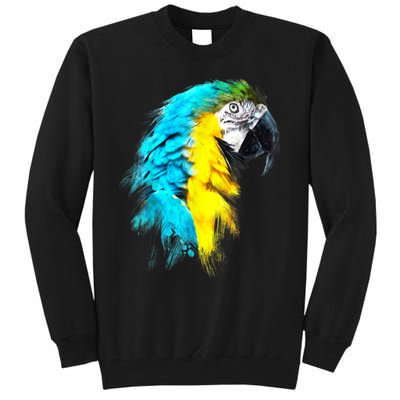 Watercolor Colourful Scarlet Macaw Parrot Bird Painting Tall Sweatshirt