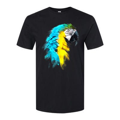 Watercolor Colourful Scarlet Macaw Parrot Bird Painting Softstyle® CVC T-Shirt