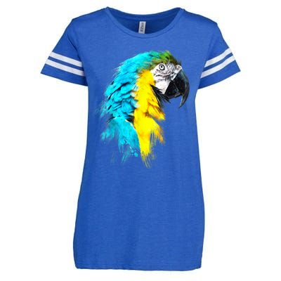 Watercolor Colourful Scarlet Macaw Parrot Bird Painting Enza Ladies Jersey Football T-Shirt