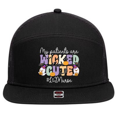 Wicked Cute Spooky L And D Nurse Halloween L And D Nursing Gift 7 Panel Mesh Trucker Snapback Hat